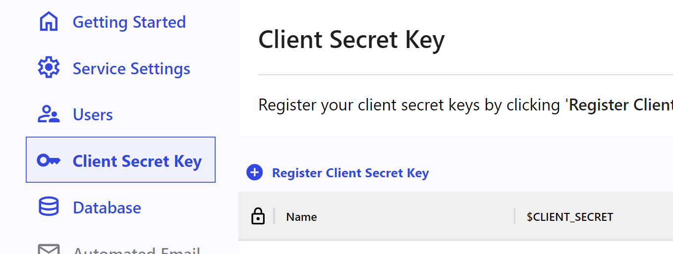 Client Secret Key